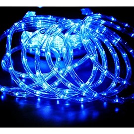 Dosyu 10M LED Navideña, 200LED 110V 2 cables Cuttable de Navidad Luces de la cuerda al aire libre, 200 LED a prueba de agua al aire libre caliente luces de la cuerda para la cubierta(Azul)