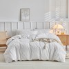 BESTDESIL Chic Tufted Duvet Cover Set King Size, Striped Textured