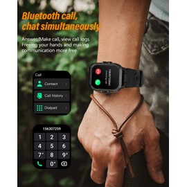 EarlySincere - Reloj inteligente de 1.96 pulgadas HD con visualización táctil completa Bluetooth para llamadas al aire última intervensión con impermeable a prueba de polvo, rastreador de actividad