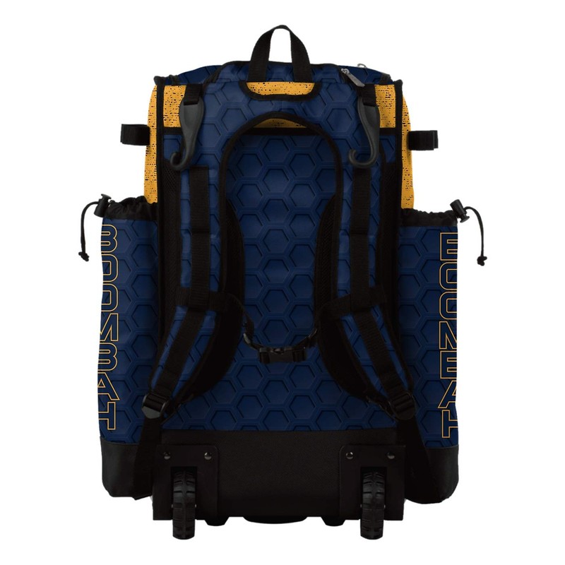 Boombah Superpack Hybrid Rolling Bat Bag - 3DHC Navy/Gold -