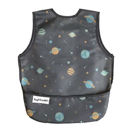Tiny Twinkle Mess Proof Baby Bib - Waterproof Baby Apron - Machine Washable - PVC, BPA, & Phthalate Free - Great Travel Bib for Baby Eating - Baby Food Bibs (Space, Small 6-24 Months)
