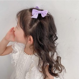 2pcs Hair Bows Alligator Clips Barrettes,Alligator Hair Clips Hair Accessories Bowknot Barrette Small Non-slip Bow Hair Clips Fashion Cute Ponytail Barrettes for Teens Wear Clips (Purple)