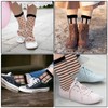 Lusofie 5 Pairs Sheer Socks Black See Through Socks Checkered