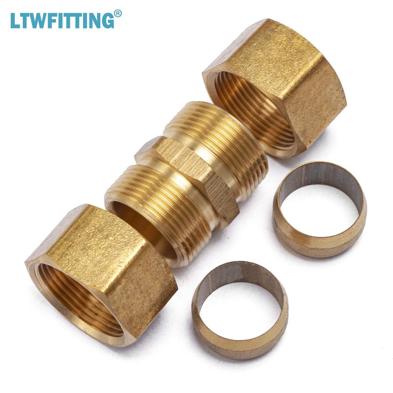 LTWFITTING 3/4-Inch OD Compression Union,Brass Compression Fitting(Pack of 3)