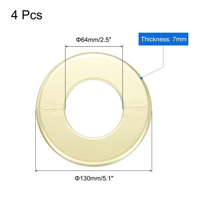 uxcell 4pcs Wall Split Flange 130mm / 5.1" OD Escutcheon