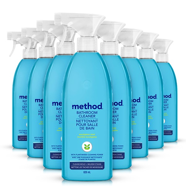 Method Bathroom Cleaner, Removes Mold + Mildew Stains, Eucalyptus Mint, 28 Fl Oz (Pack of 8)