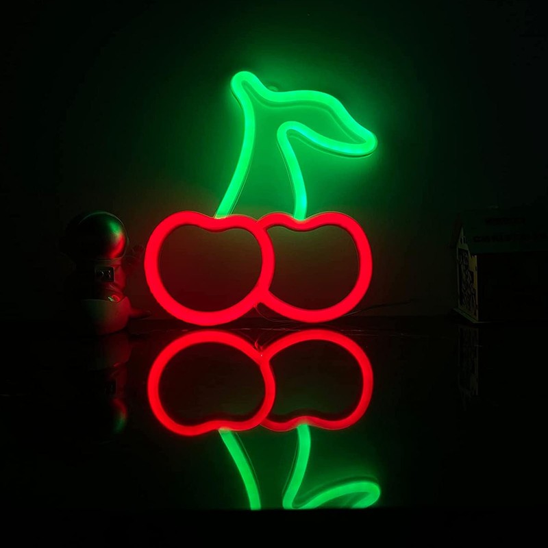 LED Neon Night Light Lamp USB Powered Decorative Wall Fruit