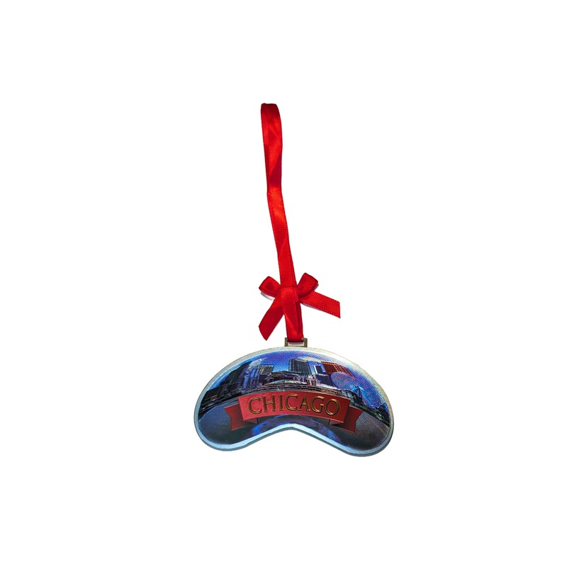 Chicago Metal Bean Ornament