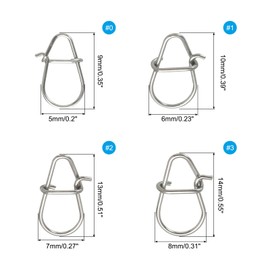 PATIKIL #3 Fishing Lock Snaps, 50 Pack Stainless Steel Fishing Clips Quick Change Fishing Lure Hook Connector Fishing Tackle Kit for Freshwater Saltwater Fishing Gear(0.55"x0.31")