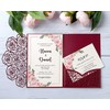 Rodvanvo 20 Pcs Laser Cut Wedding Invitations Card Pocket with