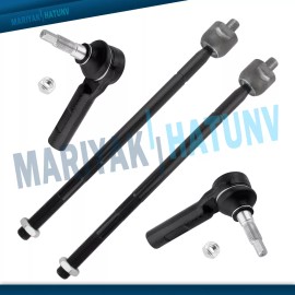 BOXI 4PCS Inner & Outer Tierod Ends For 2011 - 2014 Dodge Charger Challenger 300 RWD