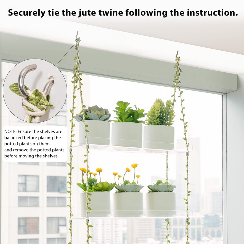 Sumerflos Acrylic Window Boxes Window Plant Shelves 2 Tier -