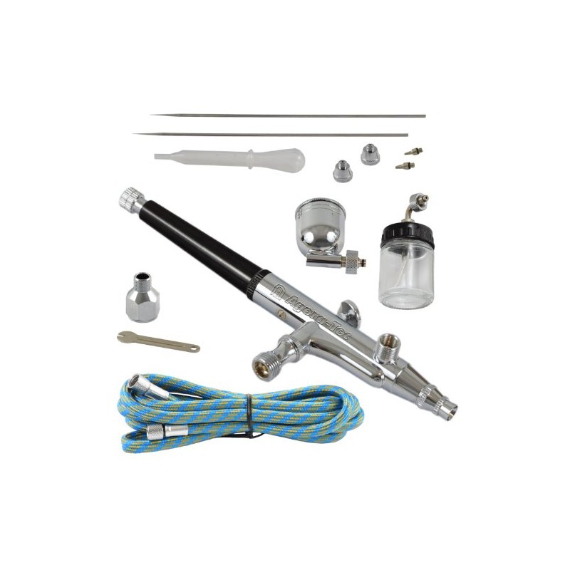 Agora-Tec® AT- Airbrush Pistole Kit AT-AK-02 mit 1,8 m Schlauch