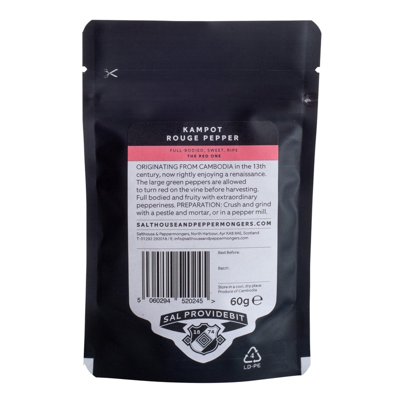 Gourmet Kampot Rouge Red Cambodian Peppercorns Premium Grade 60g -