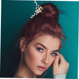 IWOWHERO 3pcs Bridal Pearl Hairpins Elegant U Shaped Wedding Hair Clips Delicate Hair Forks for Bride and Bridesmaids for Weddings Banquets Parties