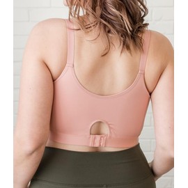 DAVIN & ADLEY Amelia Bralette. Hands Free Pumping Bra | Nursing and Pumping Sports Bra with no Clips, Adjustable. X-Small Blush