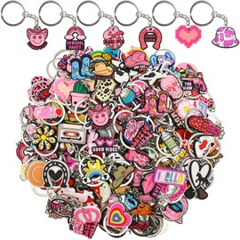 XHAOYEAHX 150PCS Random Different Western Keychains Bulk,Mixed Non-Repeat Cute Key Chain Bulk for Women Gifts Party Favors