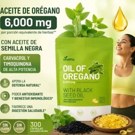 Aceite De Orégano En Cápsulas 6000mg Con Semilla Negra                                                                                                