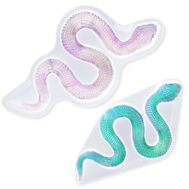 LET'S RESIN 2Pcs Snake Resin Molds, Flexible 3D Snake Silicone Molds(Large & Small), Effortless Demolding Animal Epoxy Molds for DIY Art, Home Decor, Serpent Lovers Gifts