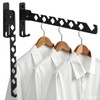 2 Pack Wall Mount Coat Hanger Holder Black Clothes Drying