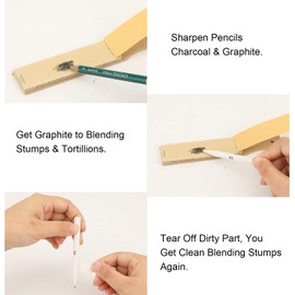 23Pack Art Blenders Set, Blending Stumps and Tortillions Set with Sandpaper Pencil Sharpeners, Kneaded Eraser, Pencil Extension Tool, Sponge, Package in Felt Bag for Student Artists Sketch Drawing