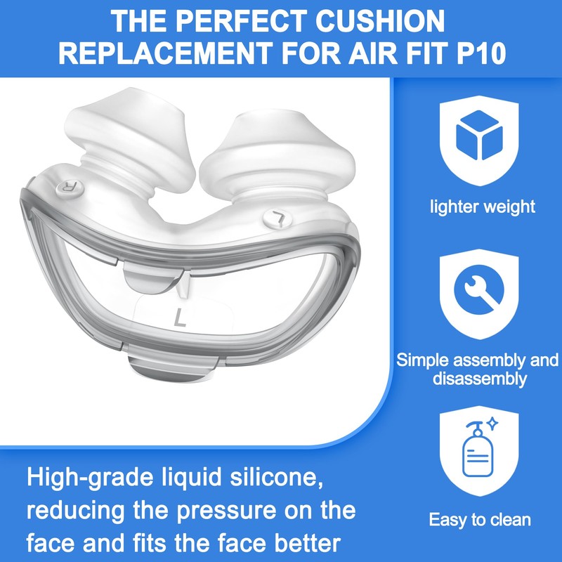 2 Pack Replacement Pads (L) Compatible with Airfit P10, Consistent
