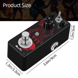 IOppWin HOLY WAR Heavy Metal Distortion Pedal - 3 Mode (Lo/Hi Boost) True Bypass, Mini Metal Casing, Guitar Effects Pedal