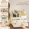 Makeup Organizer with Drawers and 360° Rotating Brush Holder,make up