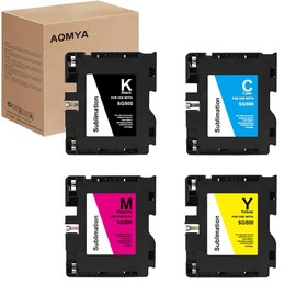 Aomya Upgrade Compatible SG500 SG1000 Sublimation Ink with Upgraded Chip, Replacement for Sawgrass Virtuoso SG500 SG1000 Printer, 4 Pack, Black, Cyan, Magenta, Yellow