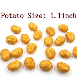 20Pcs Fake Artificial Vegetable Small Lifelike Artificial Faux Potato Party Decor Ornament, Simulation Display Foam Realistic Potato Model for Home Kitchen Themed Tabletop Decor Photography Props