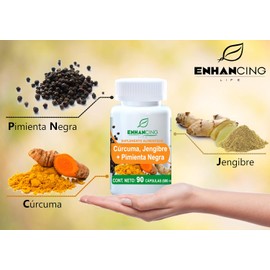 CÚRCUMA, JENGIBRE Y PIMIENTA NEGRA PARA MÁXIMA ABSORCIÓN | FORMULA PREMIUM | 90 CÁPSULAS DE 600 mg | SOLO INGREDIENTES NATURALES
