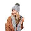 ELIMELI 16517 Women's Winter Hat Warm Knitted Hat with Bobble