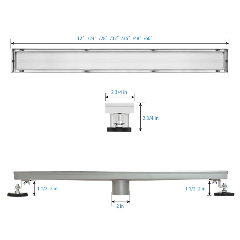 SaniteModar Linear Shower Drain 32 inch Tiled Insert 2 in