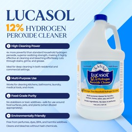 Lucasol Food Grade Hydrogen Peroxide 12% Percent - 1 Gallon (128 Fl Oz)