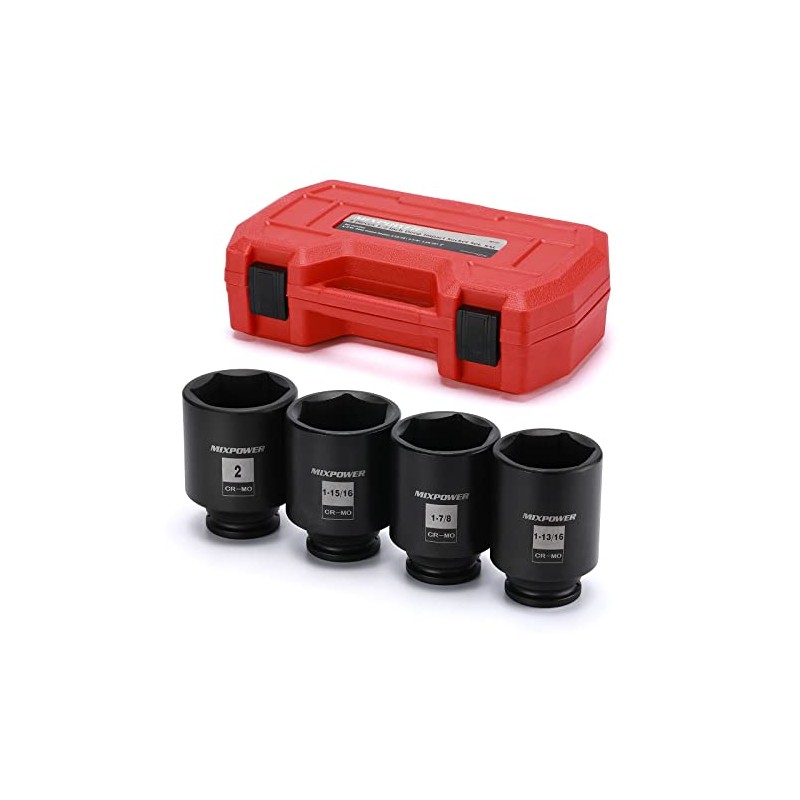 MIXPOWER 1/2-Inch Drive Deep Impact Socket Set, Inch, Cr-Mo, 6