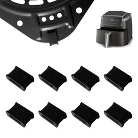 ALJ 8PCS Air Fryer Silicone Rubber Bumpers for Ninja 5QT AF141 4-in-1 Air Fryer Pro, Upgraded Silicone Rubber Tabs Pads Tips Feet Sides Parts Stoppers Spacers Supports for Ninja Air Fryers