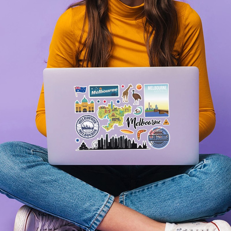 A5 Sticker Sheet Melbourne Landmarks Vinyl Stickers - Australia Airport