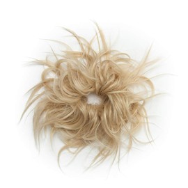 【45g】Tousled Updo Messy Hair Bun Hairpiece Synthetic Hair Extensions Scrunchie Scrunchy Ponytail Hair Acessory [Dark Blonde & Bleach Blonde]