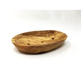 AramediA Small Handmade Olive Wood Soap Dish Natural Wood Sink Bar Soap Holder Soap Holder Handmade for Kitchen Bathroom Shower 5 x 0.5 x 3 Inch