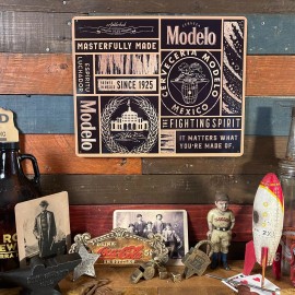 Modelo Gold Collage 15" x 12" Metal Beer Sign W/ Reinforced Hemmed Edges