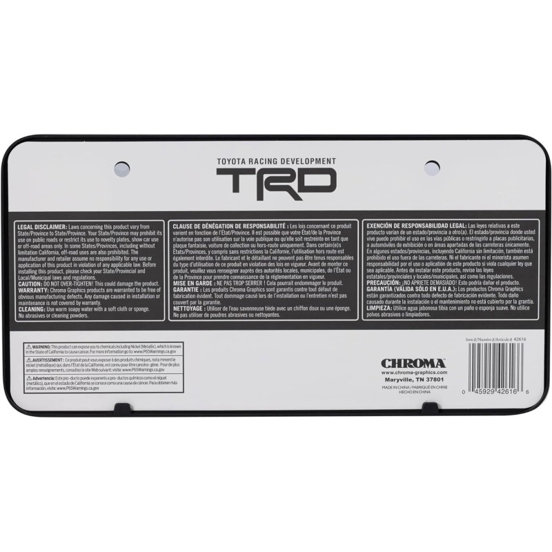 Toyota TRD Retro Flag Metal License Plate Frame