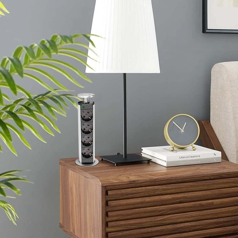 Socket Plug, Retractable Socket with USB Table Power Strip 4-Way