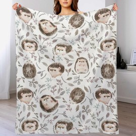 Cute Hedgehog Blanket Super Soft Cozy Throw Blanket, Lightweight Fuzzy Comfy Flannel Blanket Warm Plush Throw Blankets for Couch, Sofa, Bed Travel and Camping Blanket Gifts 60"x50"