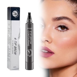 2025 Upgraded Magic Eyebrow Pencil Waterproof Long-Lasting, Ultra-Fine Tip Eyebrow Pencil with 4 Fork, Smudge-Proof Natural Brow Makeup for Women - Gray Brown