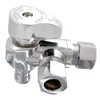 1/2 in. Chrome-Plated Brass PEX Barb x 3/8 in. Compression x 3/8 in. Compression Quarter-Turn Stop Valve