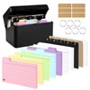 Index Card Box Set, Plastic Organiser with 230 Coloured Flash
