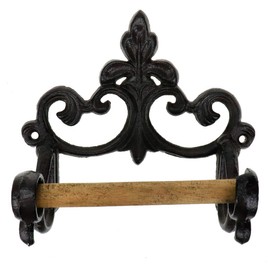 Tsnamay Cast Iron Toilet Paper Roll Holder - Cast Iron Wall Mounted Toilet Tissue Holder - European Vintage Design 6.49 * 5.51 * 3.26inch with Screws and Anchors