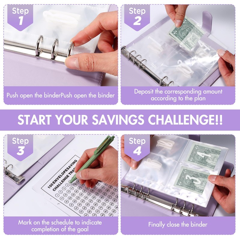 ALLOMN 100 Envelope Saving Challenge Euro, 100 Envelopes Saving Challenge
