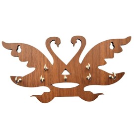 My Dream Carts Two Duck Animal Key Holder for Wall Mounted Key Hanger Unique Key Organizer Wooden Key Stand Handcrafted Key Rack Modern Key Chain Hangers for Office, Living Room Decoration 7 Hooks