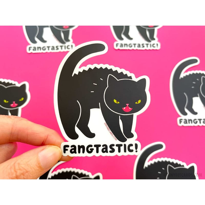 Black Cat Vinyl Sticker - Fangtastic